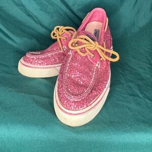 Sparkly Pink Sperry Boat Shoes